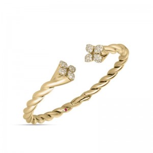 18K Yellow Gold Love In Verona Diamond Twist Bangle