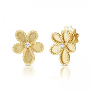 18K Diamond Flower Stud Earrings