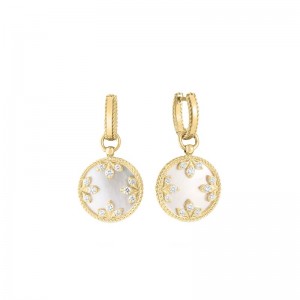 18K Yellow Gold Venetian Princess Medallion Earrings