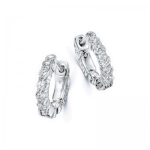 14k Diamond Three Stone Cluster Stud Earrings BY PD Collection - PDKA ...