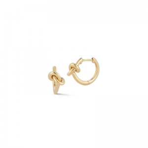 14K Yellow Gold Nana Bernice Knot Huggie Hoop Earrings