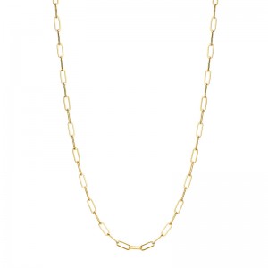 Syna 18K Yellow Gold Solid Paperclip Chain Necklace By Syna