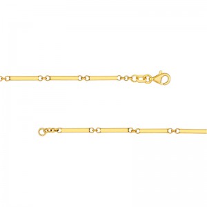 14K Yellow Gold Bar Station Necklace