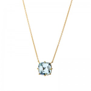 Syna 18K Yellow Gold Geometrix Cushion Cut Pendant Necklace By Syna