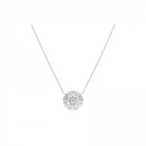 14K White Gold Diamond Cluster Pendant Necklace