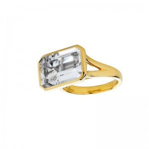 Syna 18K Yellow Gold Geometrix Bezel Set Ring By Syna