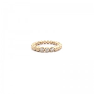 14K Yellow Gold Graduated Beaded Band