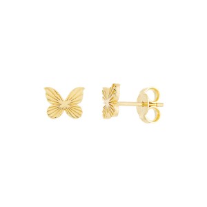 14k Fluted Butterfly Stud Earrings