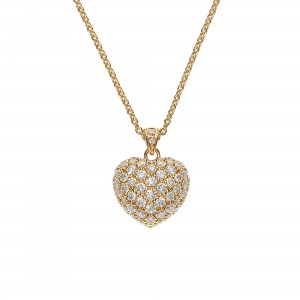 18K Diamond Heart Pendant Necklace