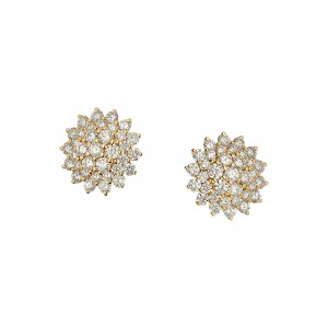 18K Diamond Starburst Stud Earrings