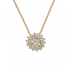 18K Diamond Starburst Pendant Necklace