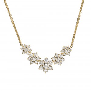 18K Diamond Starburst Pendant Necklace