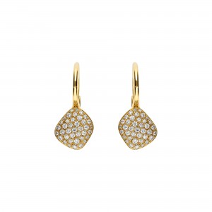 18K Pave Diamond Drop Earrings