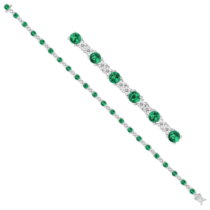 18K White Gold Emerald Bracelet