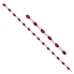 18K White Gold Ruby Bracelet