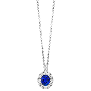 18K White Gold Sapphire Pendant