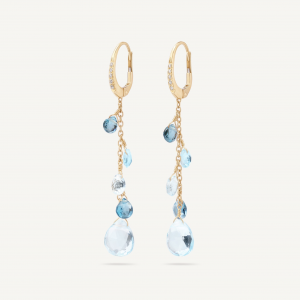 18K Diamond and Topaz Drop Earrings