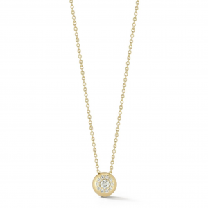 14K Diamond Halo Pendant Necklace