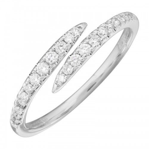 14K White Gold Bypass Ring