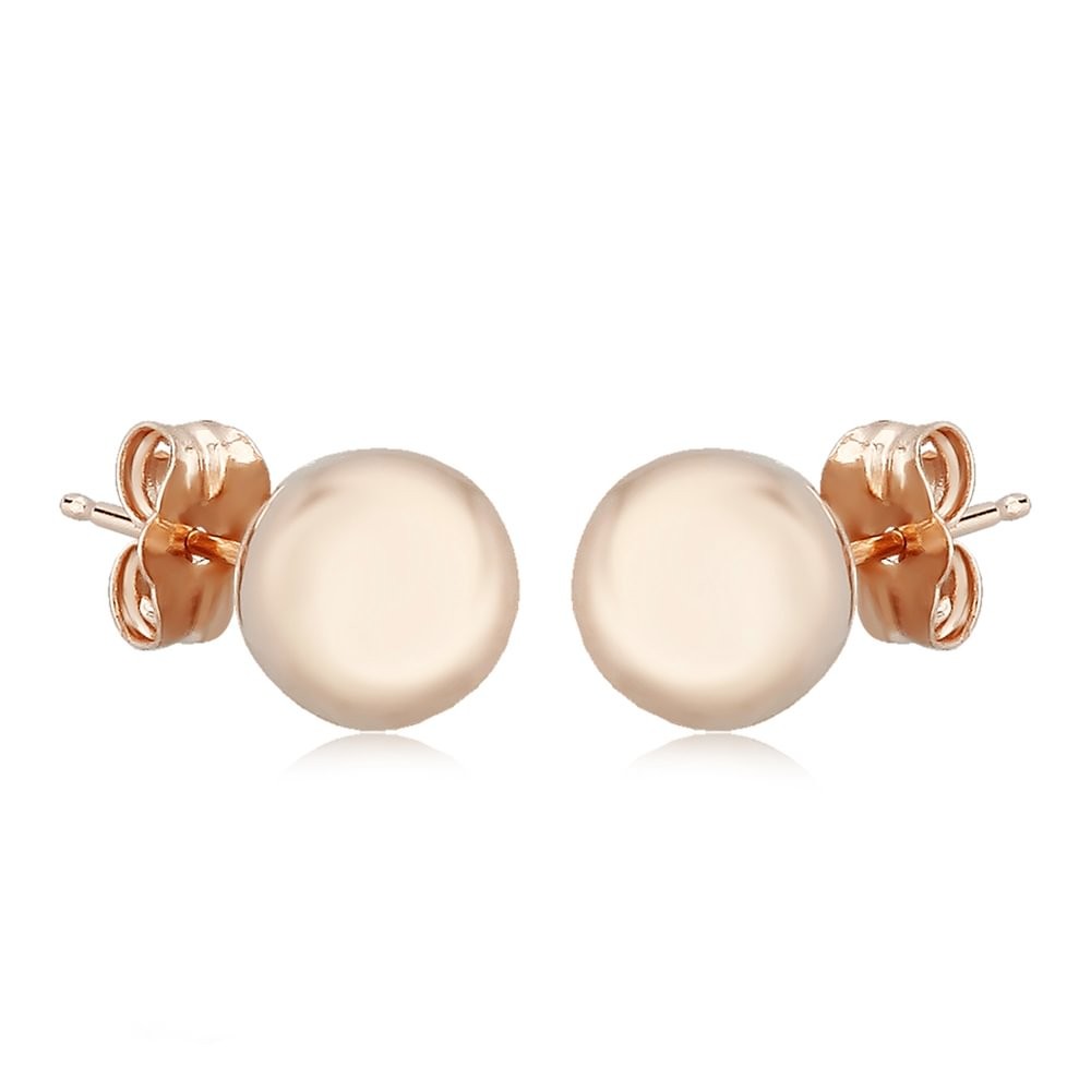 14K Rose Gold Ball Stud Earrings By PD Collection