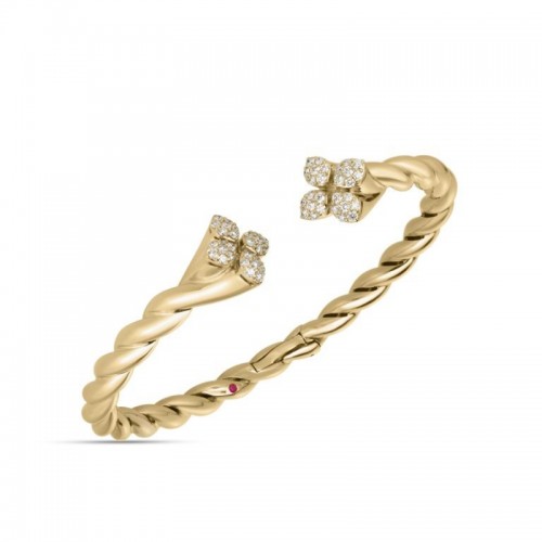 18K Yellow Gold Love In Verona Diamond Twist Bangle