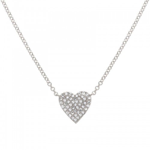 14K Diamond Pave Heart Necklace