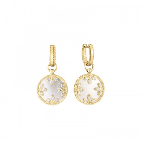 18K Yellow Gold Venetian Princess Medallion Earrings