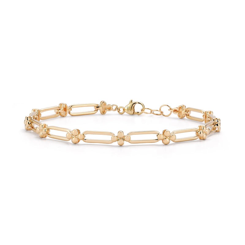 14K Yellow Gold Poppy Rae Pebble Link Bracelet