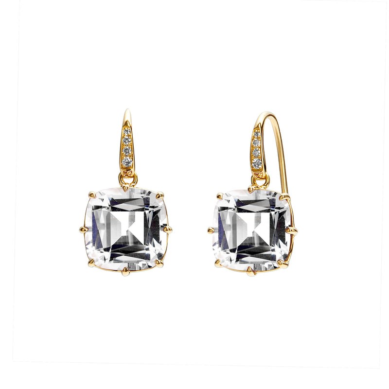 Syna 18K Yellow Gold Candy Collection Cushion Cut Drop Earrings By Syna