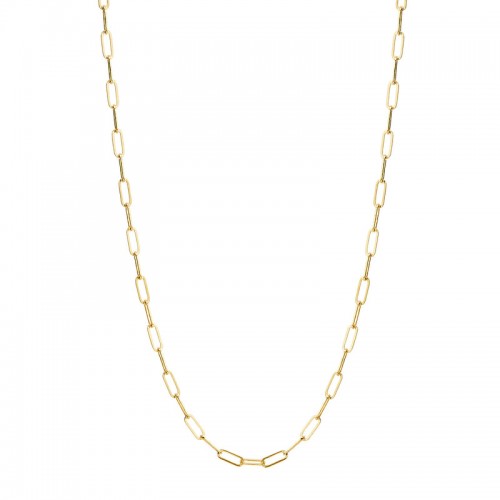 Syna 18K Yellow Gold Solid Paperclip Chain Necklace By Syna