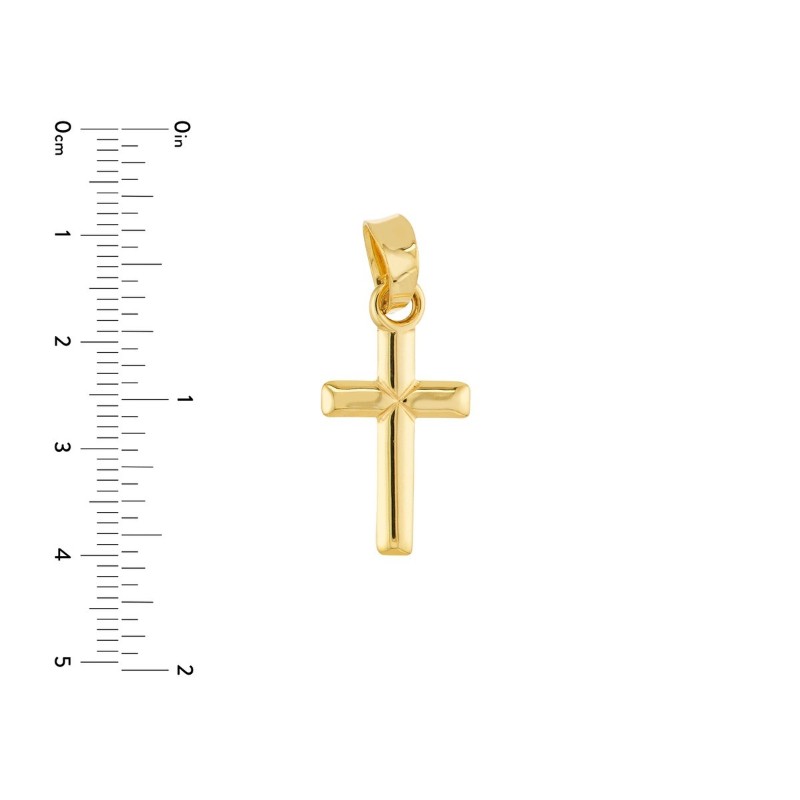 14k Bezel Edge Cross Pendant