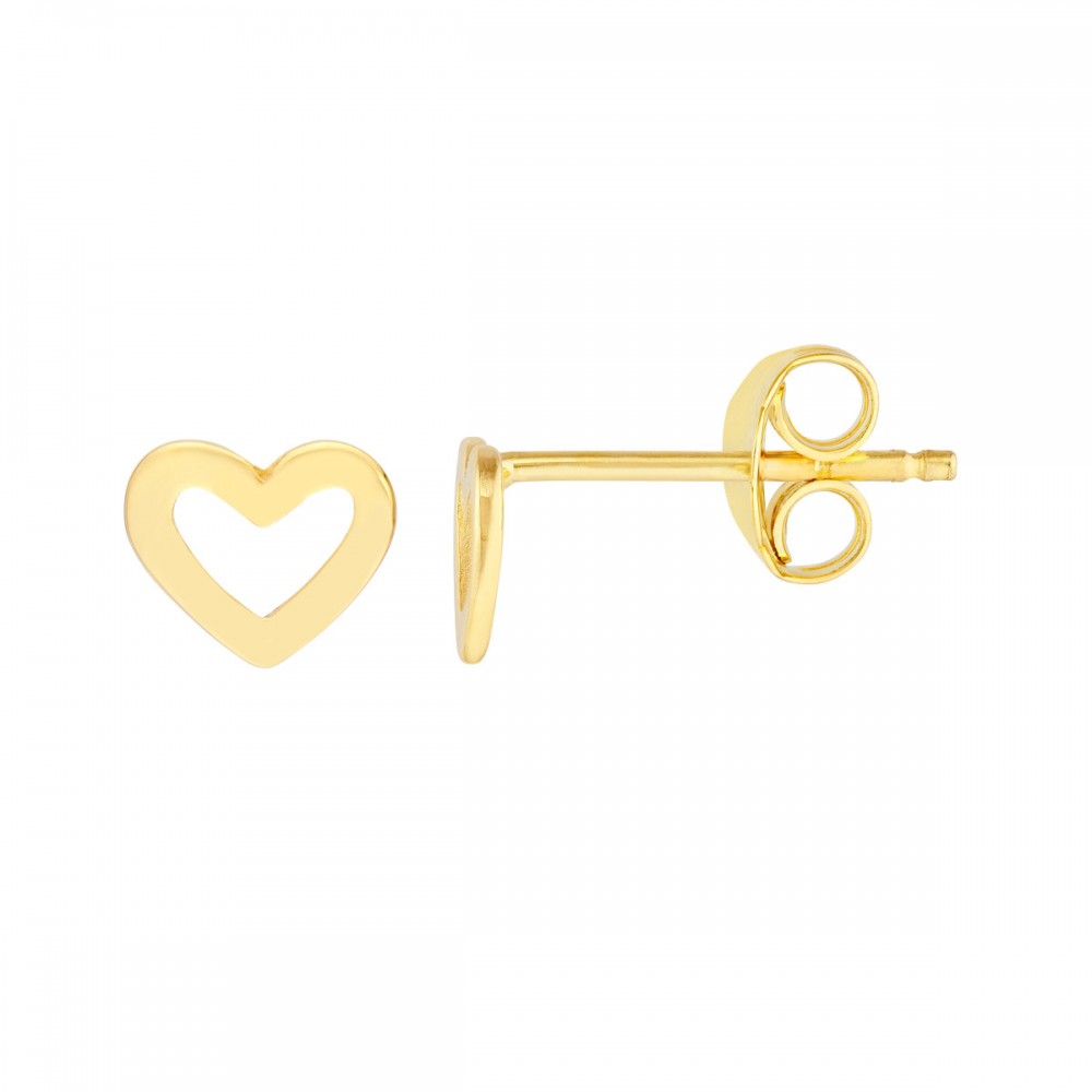 14k Heart Shaped Stud Earrings