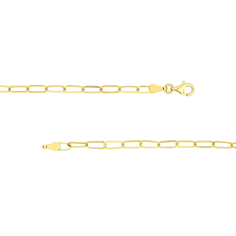 14k Puff Heart Paperclip Chain Bracelet