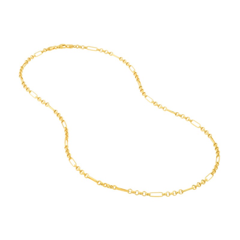 14k Rolo Figaro Necklace