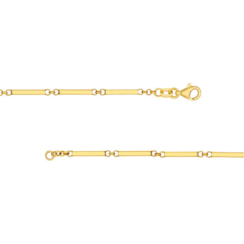 14K Yellow Gold Bar Station Necklace