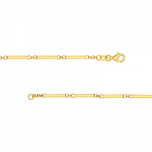 14K Yellow Gold Bar Station Necklace