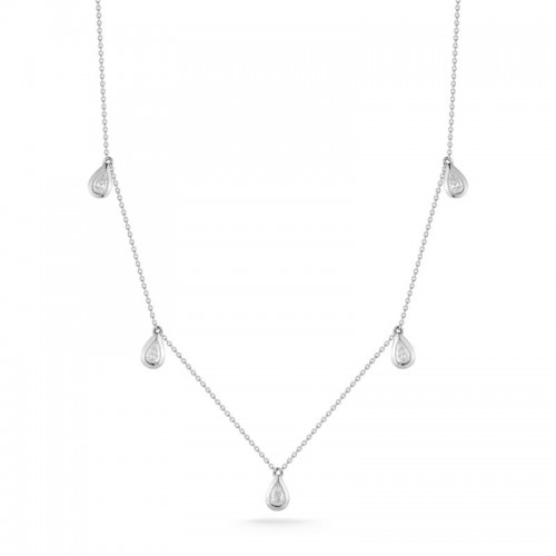 14k Diamond Pear Station Necklace By Dana Rebecca