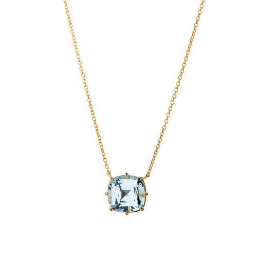 Syna 18K Yellow Gold Geometrix Cushion Cut Pendant Necklace By Syna