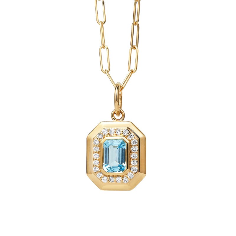 Syna 18K Yellow Gold Geometeix Emerald Shape Pendant By Syna