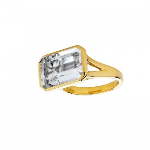 Syna 18K Yellow Gold Geometrix Bezel Set Ring By Syna