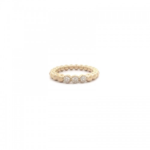 14K Yellow Gold Graduated Beaded Band