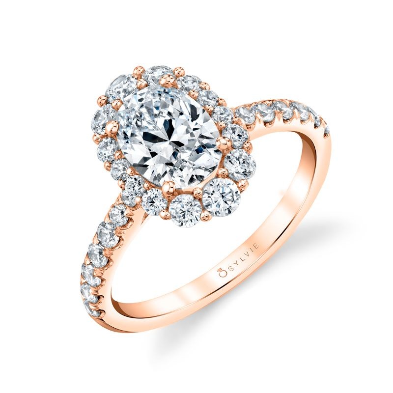 Oval Cut Halo Engagement Ring - Jillian