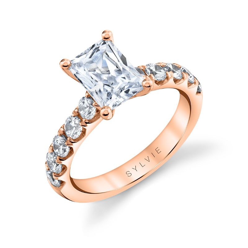Radiant Cut Classic Wide Band Engagement Ring - Aloria