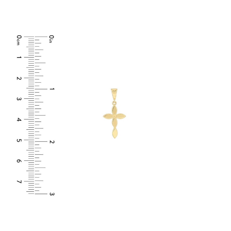 14k Marquise Shaped Cross Pendant