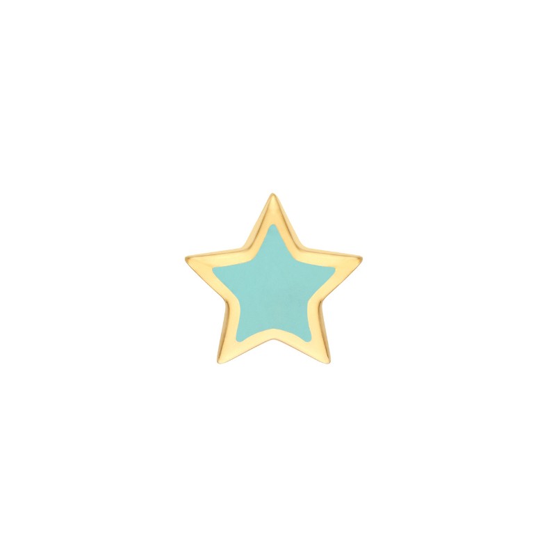 14k Turquoise Enamel Star Stud Earrings