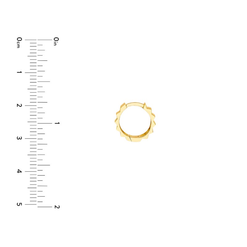 14k Ridged Round Hoop Earrings