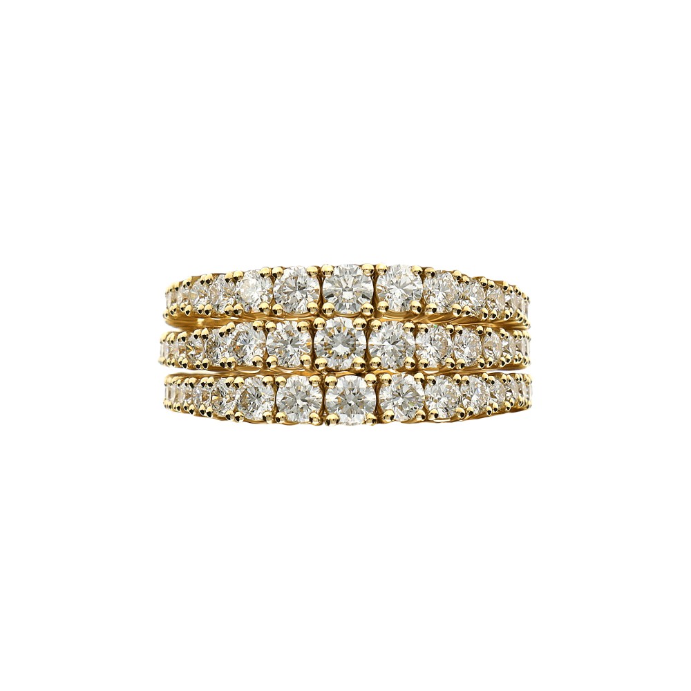 18K Diamond Graduating Row Ring