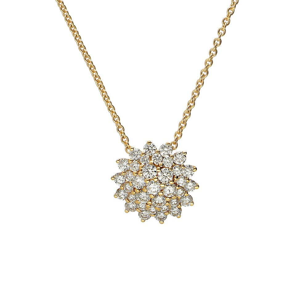 18K Diamond Starburst Pendant Necklace