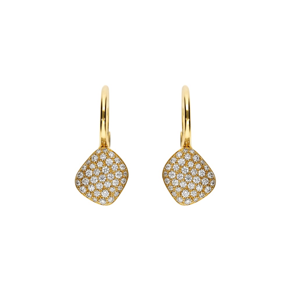 18K Pave Diamond Drop Earrings