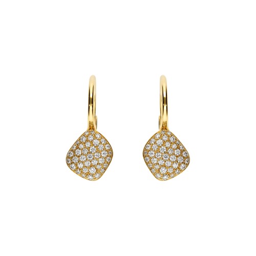 18K Pave Diamond Drop Earrings